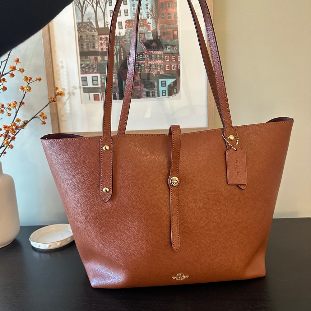 Coach Market Tote Bag in Cognac